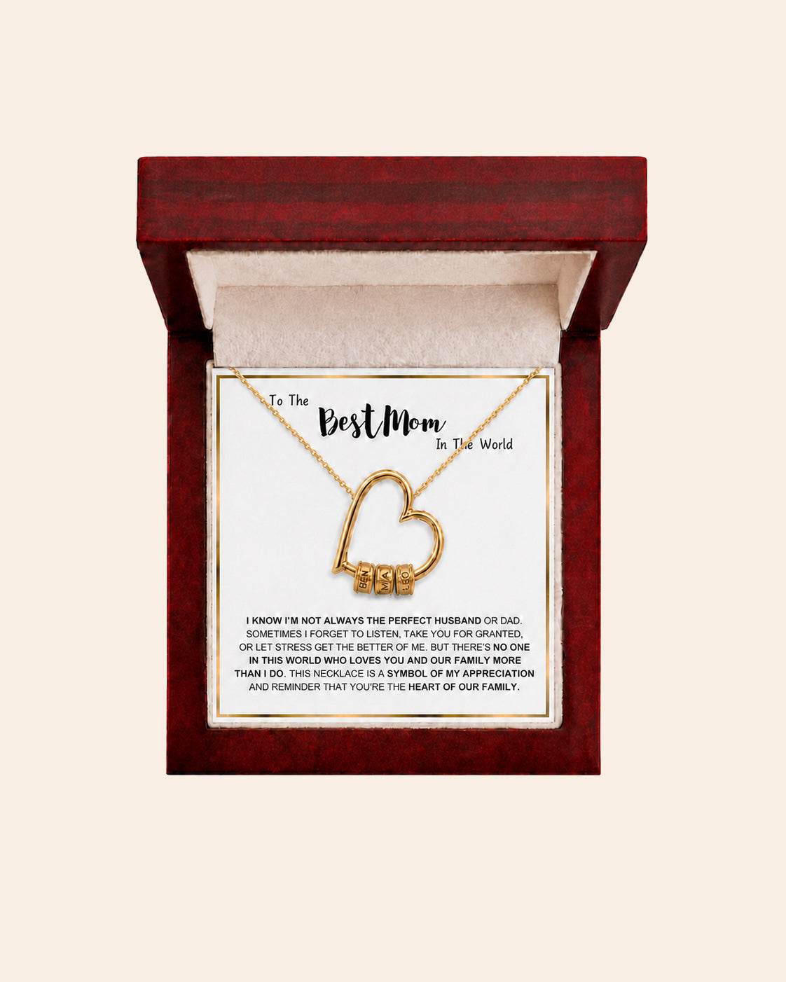 To My Mom — "Heart Bead" Necklace
