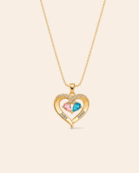 To My Wife — Birthstone Heart Necklace
