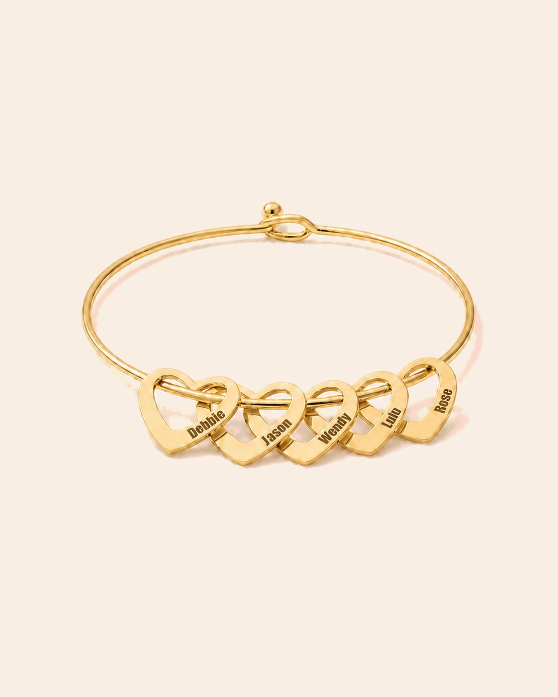 To My Mom — Family Names Heart Bracelet