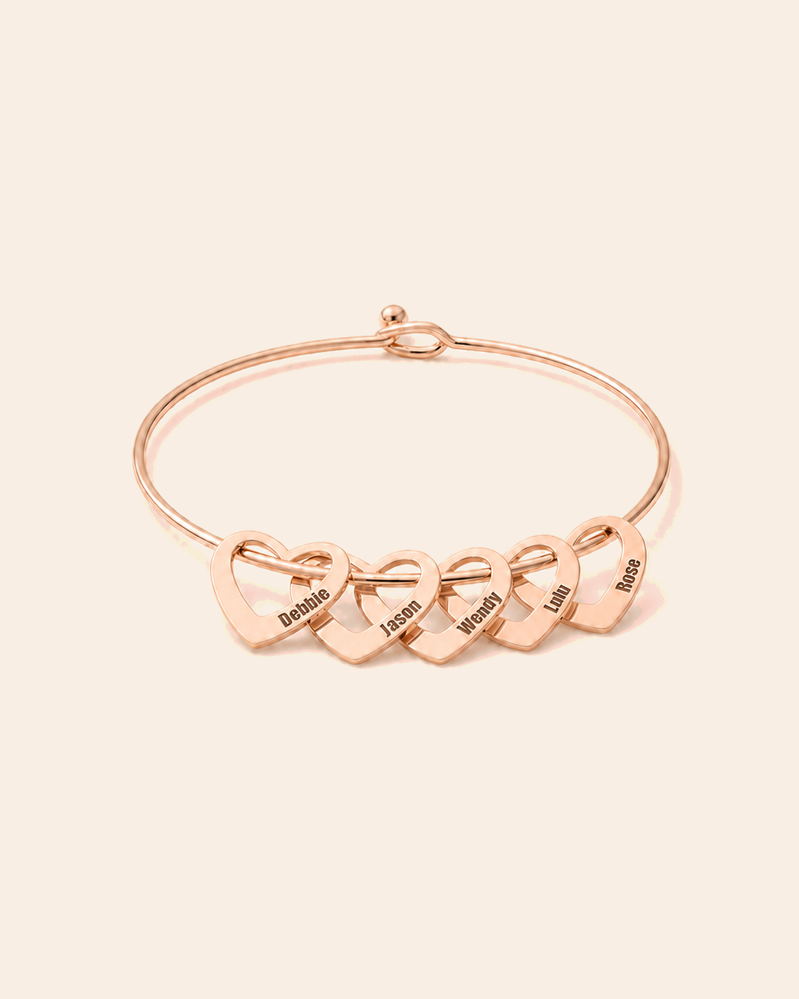To My Mom — Family Names Heart Bracelet
