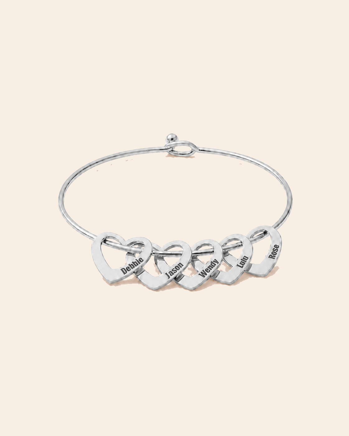 To My Mom — Family Names Heart Bracelet