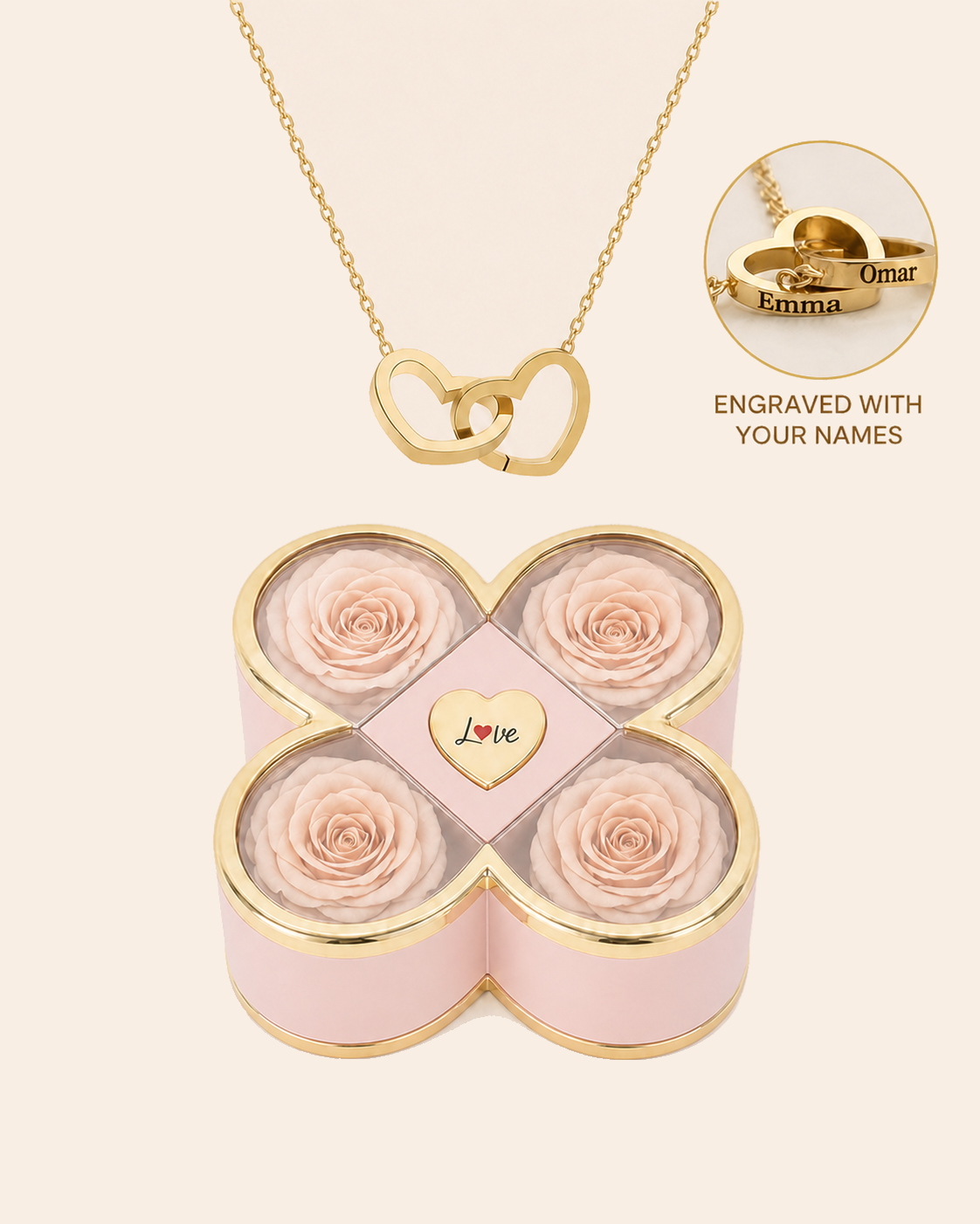 Hearts Entwined — Clover Rose Keepsake Box
