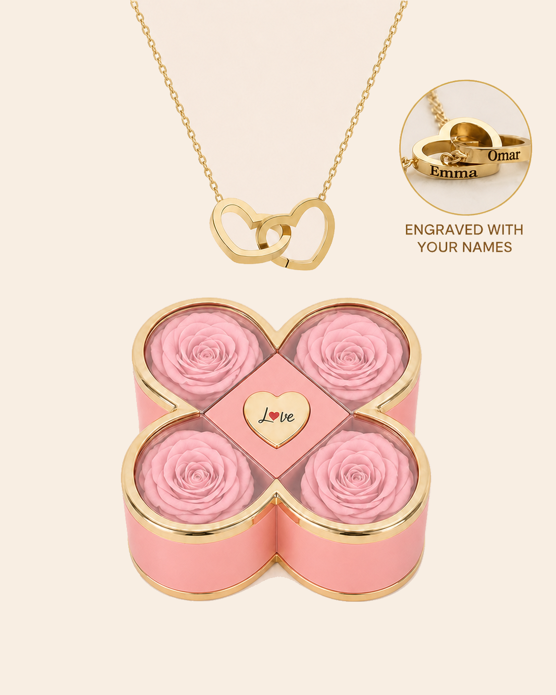 Hearts Entwined — Clover Rose Keepsake Box