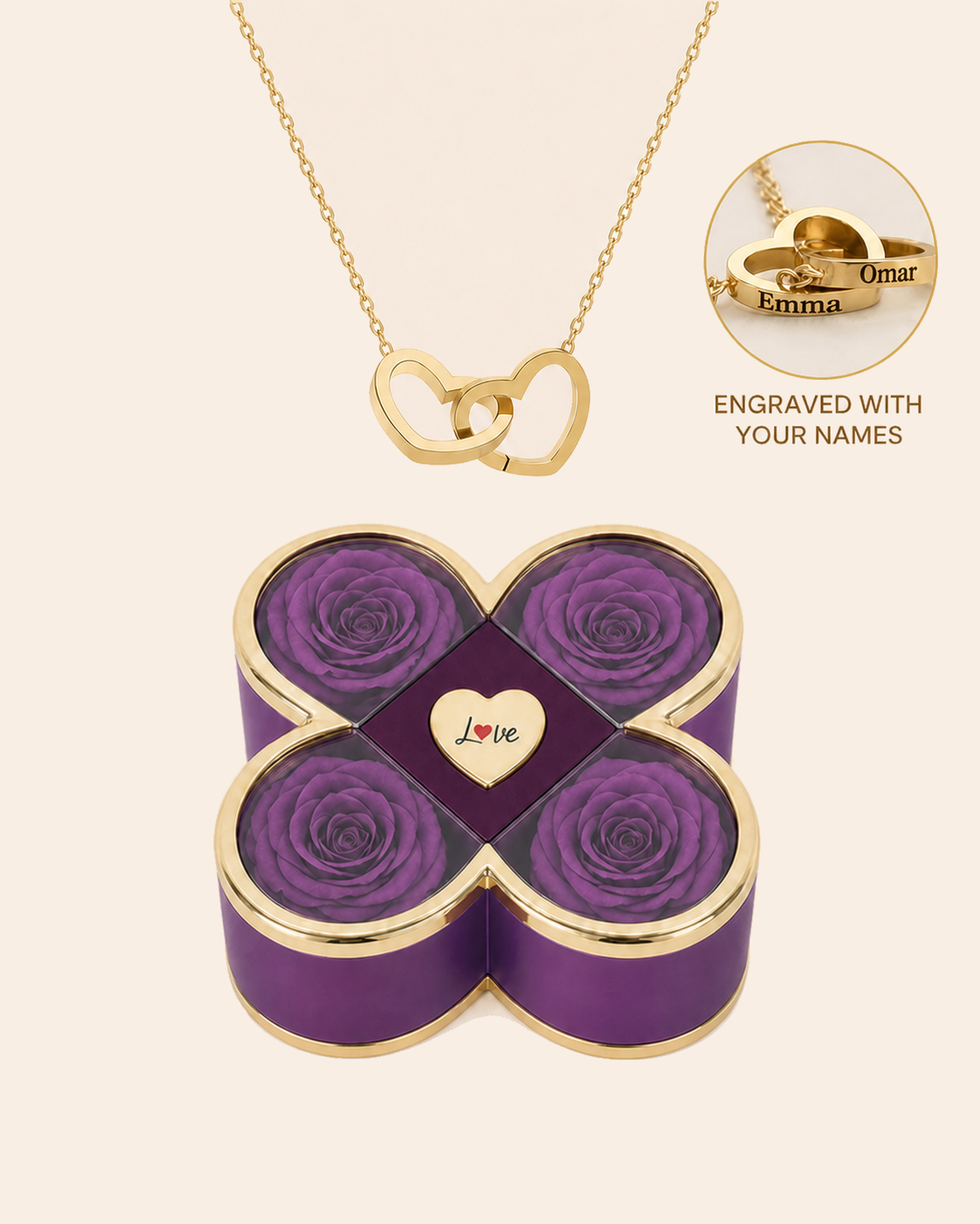 Hearts Entwined — Clover Rose Keepsake Box