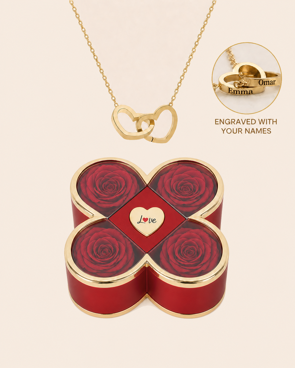 Hearts Entwined — Clover Rose Keepsake Box