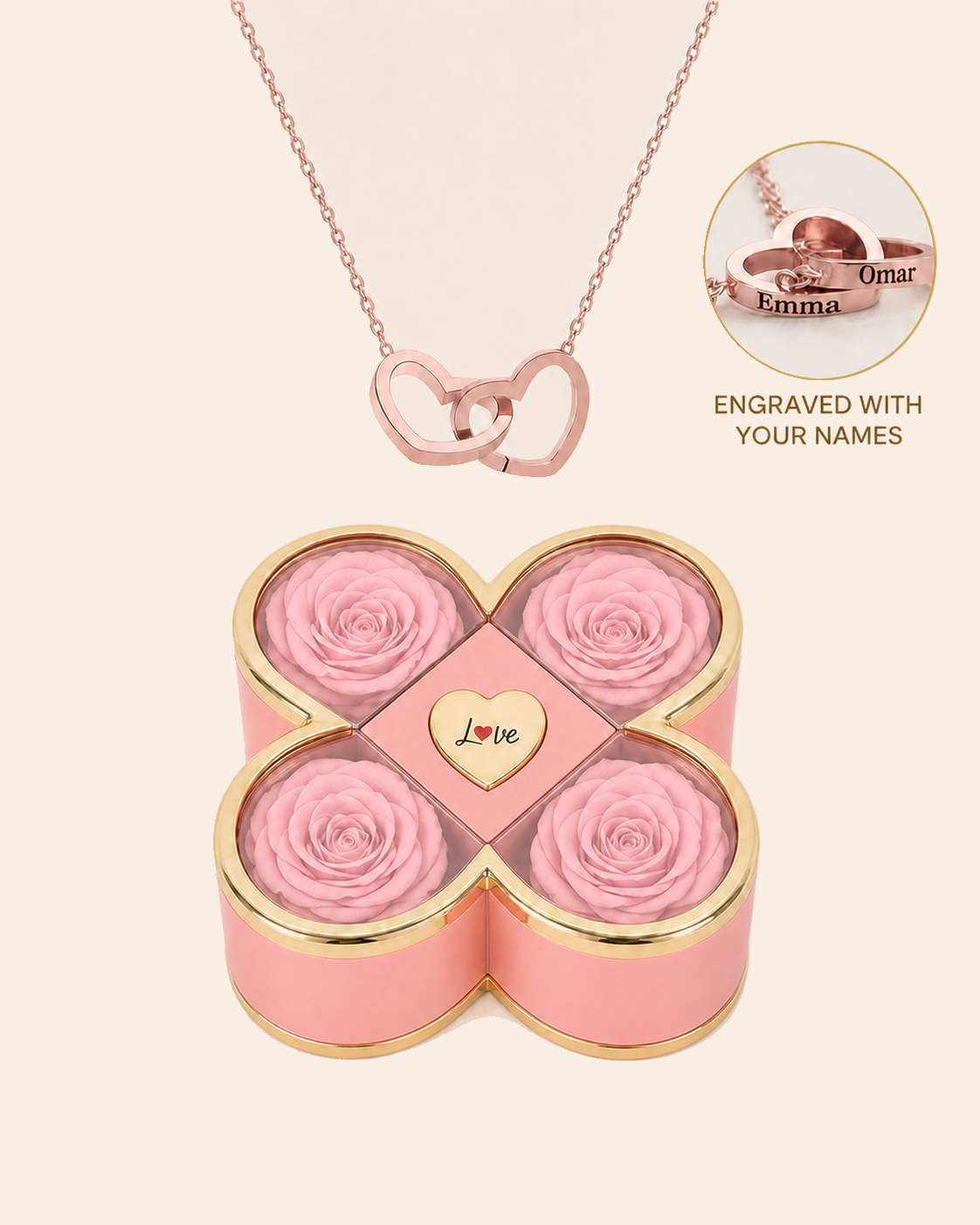 Hearts Entwined — Clover Rose Keepsake Box