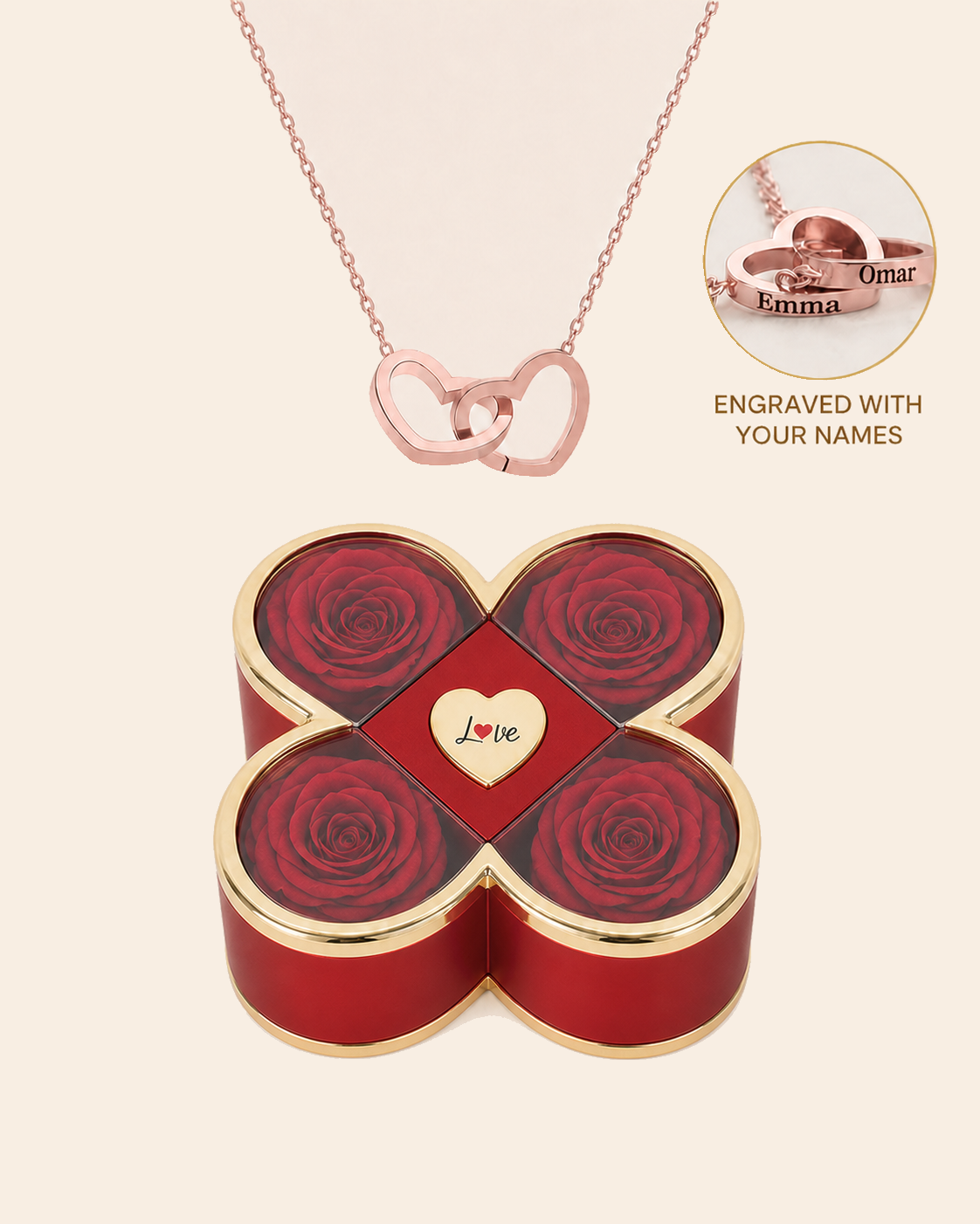 Hearts Entwined — Clover Rose Keepsake Box