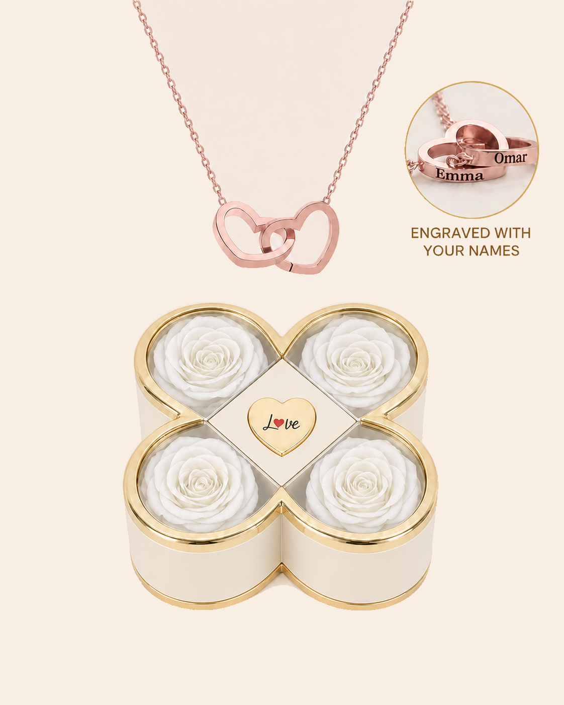 Hearts Entwined — Clover Rose Keepsake Box