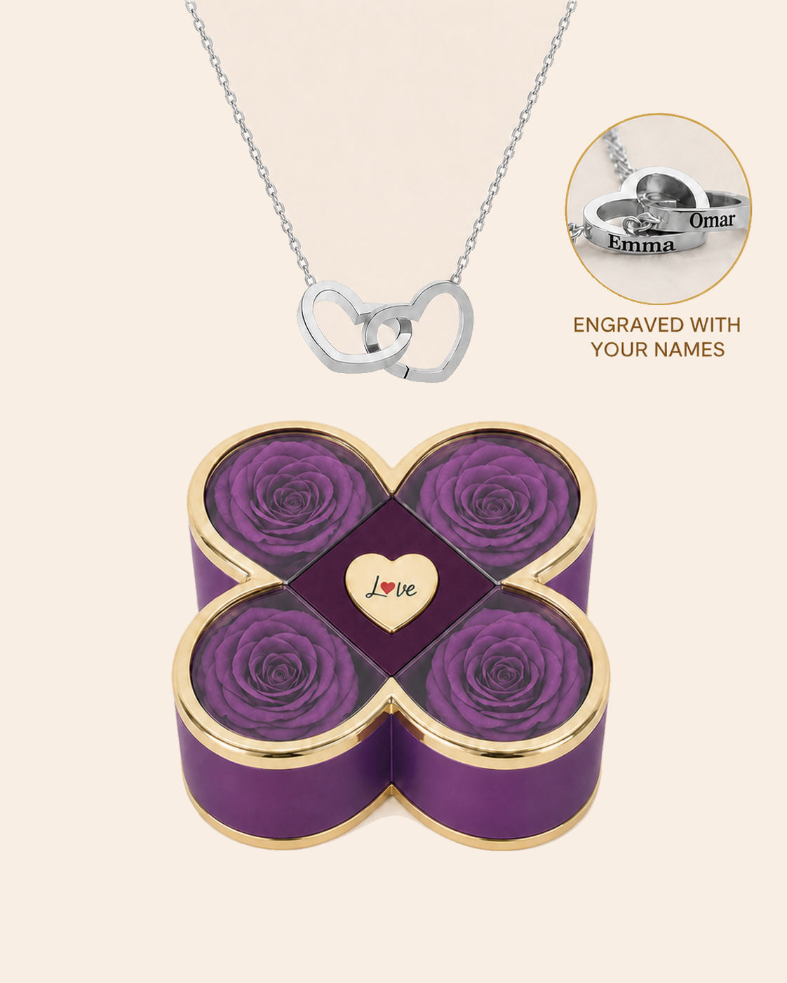 Hearts Entwined — Clover Rose Keepsake Box