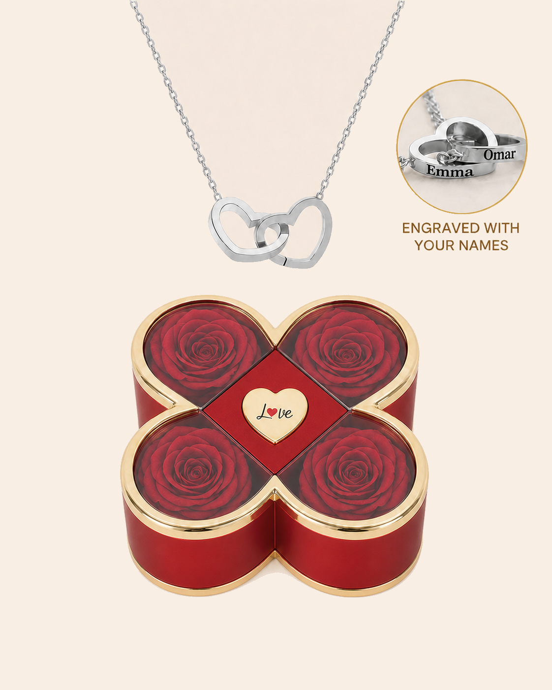 Hearts Entwined — Clover Rose Keepsake Box